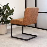 Esszimmerstuhl Nathan Dimehouse Cognac LxBxH 75x62x56 Stoff Stimmungsvolle Fotodiagonale Rückansicht