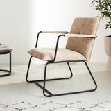 Sessel Hailey Chenille Dimehouse Beige LxBxH 66x64x37 Stoff Stimmungsvolle Foto-Seitenansicht
