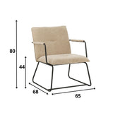 Sessel Hailey Chenille Dimehouse Beige LxBxH 66x64x37 Stoff Weiß Fotogrößenangabe