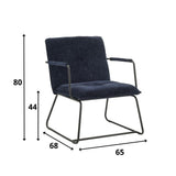 Sessel Hailey Chenille Dimehouse Blau LxBxH 66x64x37 Stoff Weiß Fotogrößenangabe