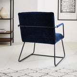 Sessel Hailey Chenille Dimehouse Blau LxBxH 66x64x37 Stoff Stimmungsvolle Fotodiagonale Rückansicht