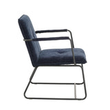 Sessel Hailey Chenille Dimehouse Blau LxBxH 66x64x37 Stoff Weißes Foto Seitenansicht