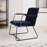 Sessel Hailey Chenille Dimehouse Blau LxBxH 66x64x37 Stoff Stimmungsvolle Foto-Seitenansicht
