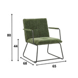 Sessel Hailey Chenille Dimehouse Dunkelgrün LxBxH 66x64x37 Stoff Weiße Fotogrößenangabe