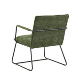 Sessel Hailey Chenille Dimehouse Dunkelgrün LxBxH 66x64x37 Stoff Weißes Foto diagonale Rückansicht