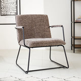Sessel Hailey Chenille Dimehouse Grau LxBxH 66x64x37 Stoff Stimmungsvolles Foto diagonal von vorne