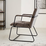 Sessel Hailey Chenille Dimehouse Grau LxBxH 66x64x37 Stoff Stimmungsvolle Foto-Seitenansicht