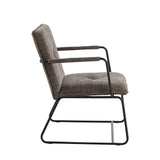 Sessel Hailey Chenille Dimehouse Grau LxBxH 66x64x37 Stoff Weißes Foto Seitenansicht