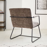 Sessel Hailey Chenille Dimehouse Grau LxBxH 66x64x37 Stoff Stimmungsvolle Fotodiagonale Rückansicht