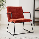 Sessel Hailey Chenille Dimehouse Kupfer LxBxH 66x64x37 Stoff Stimmungsvolles Foto diagonale Vorderansicht