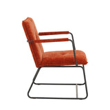 Sessel Hailey Chenille Dimehouse Kupfer LxBxH 66x64x37 Stoff Weiß Foto Seitenansicht