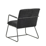 Sessel Hailey Chenille Dimehouse Schwarz LxBxH 66x64x37 Stoff Weißes Foto, diagonale Rückansicht