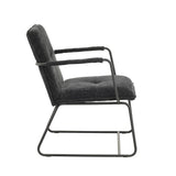 Sessel Hailey Chenille Dimehouse Schwarz LxBxH 66x64x37 Stoff Weißes Foto Seitenansicht