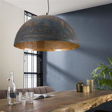 Hängelampe Aya 70 DH Interieur Braun LxBxH 73x73x46 Schwarzbraun Stimmungsvolles Foto schräge Vorderansicht