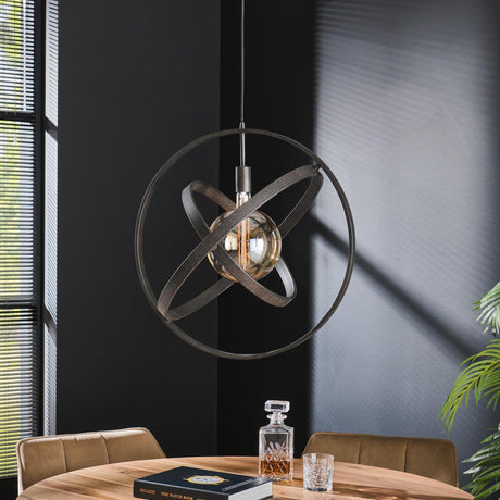 Hängelampe Diana DH Interior Schwarz LxBxH 67x67x17 Metall Stimmungsvolles Foto diagonale Vorderansicht