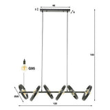 Hängelampe Otan DH Interior Anthrazit LxBxH 125x43x20 Metall Weiß Fotogrößenangabe