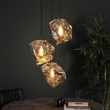 Hängelampe Rocks DH Innenraum verchromt LxBxH 91x41x37 Glas Stimmungsvolles Foto diagonale Vorderansicht
