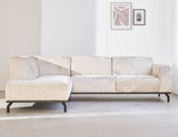 Sofa Chloe DeGeBe Beige Stoff Stimmungsvolles Foto Seitenansicht