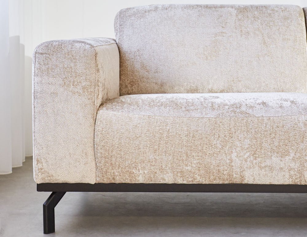Sofa Chloe DeGeBe Beige Stoff Stimmungsvolles Fotodetail