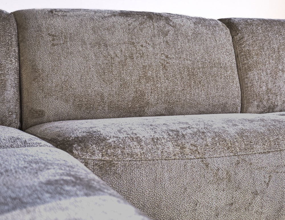Sofa Chloe DeGeBe Taupe Stoff Atmosphäre Foto anders