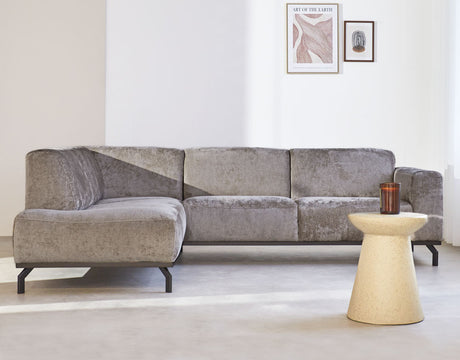 Sofa Chloe DeGeBe Taupe Stoff Umgebungsfoto, Vorderansicht