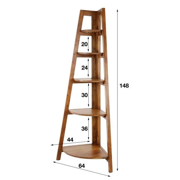 Eckregal Jess DH Interior Akazie LxBxH 135x50x12 Akazienholz Weiße Fotogrößenangabe