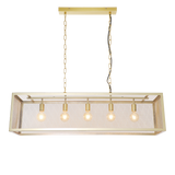 Duncan-Hängelampe Dimehouse Gold LxBxH 125x41x36 Metall Weiß Foto diagonale Vorderansicht