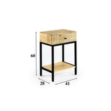 Nachttisch Noah DH Interior Schwarz, Braun Mangoholz Weiße Fotogrößenangabe