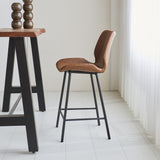 Barhocker Schönes Kunstleder Dimehouse Cognac LxBxH 84x54x52 Kunstleder Stimmungsvolle Foto-Seitenansicht