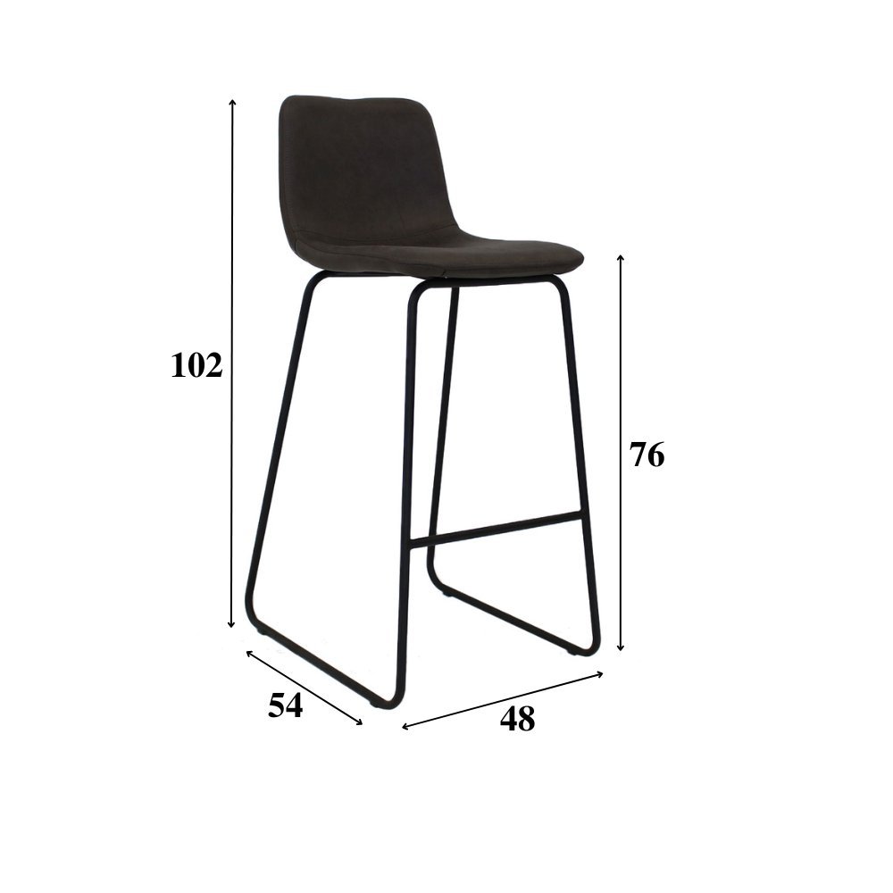 Barhocker Brentt Dimehouse Anthrazit LxBxH 84x60x49 Mikrofaser Weiß Fotogrößenangabe