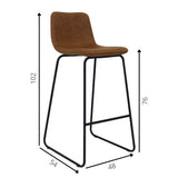 Barhocker Brentt Dimehouse Cognac LxBxH 84x60x49 Mikrofaser Weiß Fotogrößenangabe