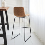 Barhocker Brentt Dimehouse Cognac LxBxH 84x60x49 Mikrofaser Stimmungsvolles Foto diagonale Rückansicht