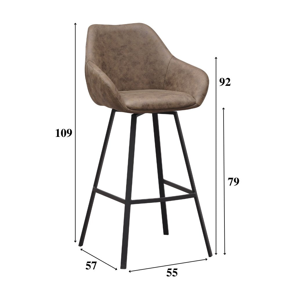 Barhocker Elise Ecoleather Dimehouse Grün LxBxH 88x61x54 Öko-Leder Weiße Fotogrößenangabe