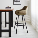 Barhocker Elise Ecoleather Dimehouse Grün LxBxH 88x61x54 Öko-Leder Stimmungsvolle Foto-Seitenansicht