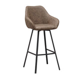 Barhocker Elise Ecoleather Dimehouse Grün LxBxH 88x61x54 Öko-Leder Weißes Foto, diagonale Vorderansicht