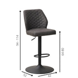 Barhocker Grizzly Dimehouse Anthrazit LxBxH 65x56x52 Mikrofaser Weiß Fotogrößenangabe