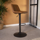 Barhocker Jason Dimehouse Cognac LxBxH 82x52x39 Kunstleder Stimmungsvolle Foto-Seitenansicht