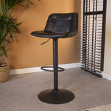 Barhocker Jason Dimehouse Schwarz LxBxH 82x52x39 Kunstleder Stimmungsvolles Foto diagonal von vorne