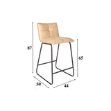 Barhocker Jelle Dimehouse Champagner LxBxH 63x56x49 Mikrofaser Weiß Fotogrößenangabe