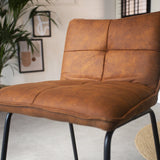 Barhocker Jelle Dimehouse Cognac LxBxH 63x56x49 Mikrofaser Stimmungsvolles Fotodetail