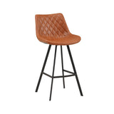 Barhocker Juno Dimehouse Cognac LxBxH 86x56x56 Kunstleder Weißes Foto diagonale Vorderansicht