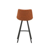 Barhocker Juno Dimehouse Cognac LxBxH 86x56x56 Kunstleder Weißes Foto diagonale Rückansicht