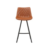 Barhocker Juno Dimehouse Cognac LxBxH 86x56x56 Kunstleder Weißes Foto Vorderansicht