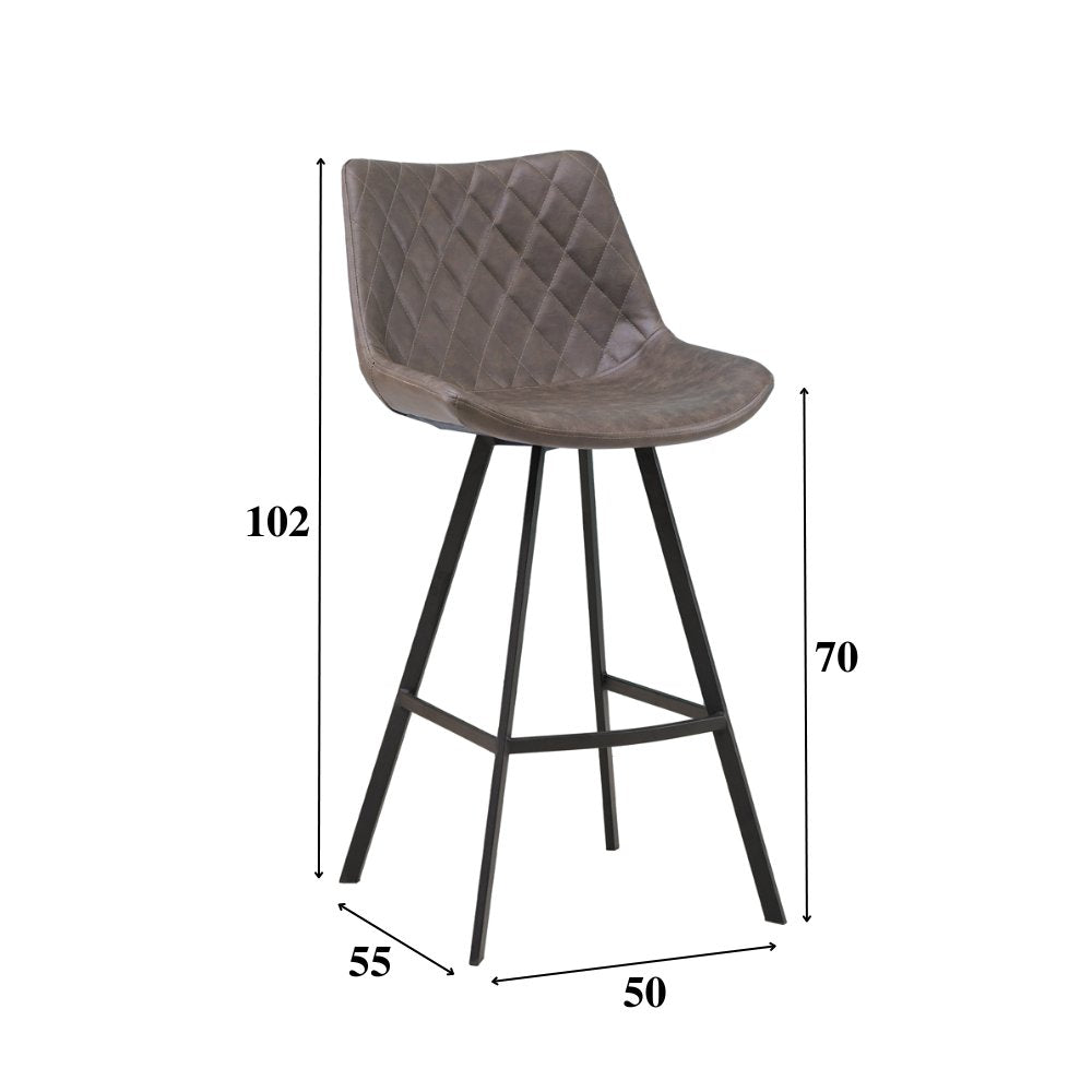 Barhocker Juno Dimehouse Taupe LxBxH 86x56x56 Kunstleder Weiße Fotogrößenangabe