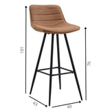 Barhocker Kenton Dimehouse Cognac LxBxH 84x54x49 Mikrofaser Weiß Fotogrößenangabe