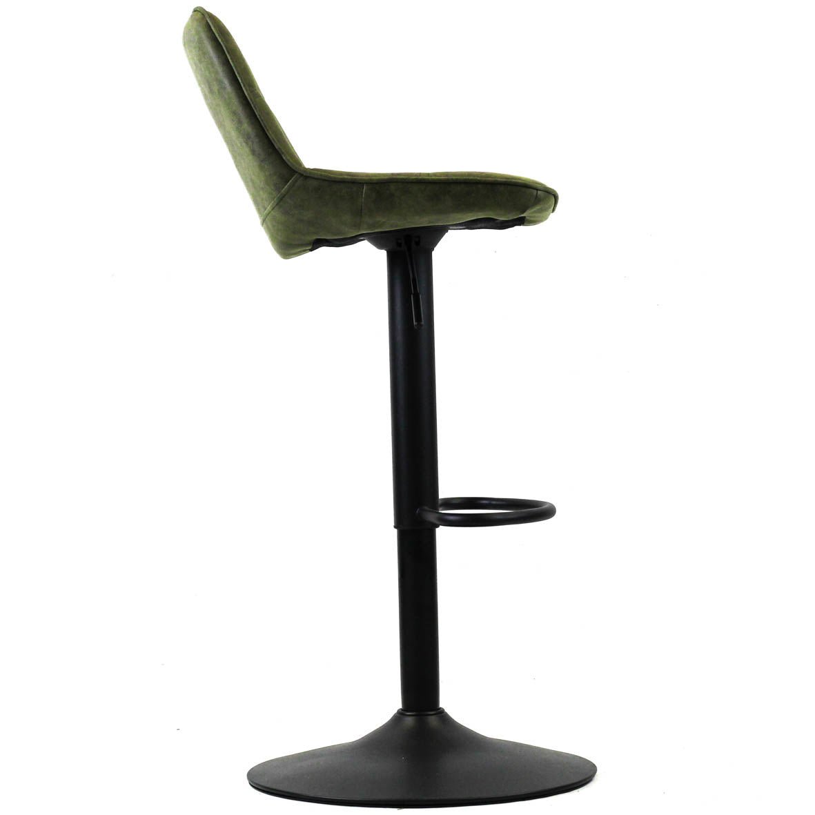 Barhocker Keston Dimehouse Grün LxBxH 82x52x39 Mikrofaser Weißes Foto Seitenansicht