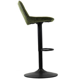 Barhocker Keston Dimehouse Grün LxBxH 82x52x39 Mikrofaser Weißes Foto Seitenansicht