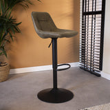 Barhocker Keston Dimehouse Grün LxBxH 82x52x39 Mikrofaser Stimmungsvolle Foto-Seitenansicht