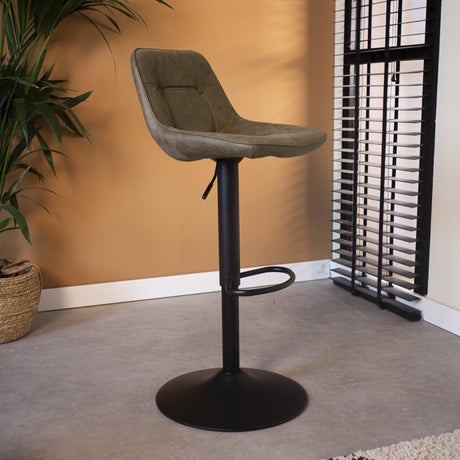 Barhocker Keston Dimehouse Grün LxBxH 82x52x39 Mikrofaser Stimmungsvolle Foto-Seitenansicht
