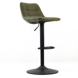Barhocker Keston Dimehouse Grün LxBxH 82x52x39 Mikrofaser Weißes Foto diagonale Vorderansicht